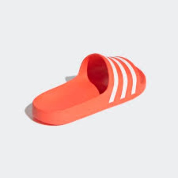 New Adidas Solar Red Adilette Aqua Slides Slip-On Sandals Women's US 10 - Picture 10 of 15